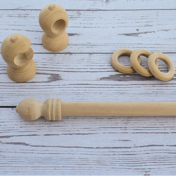 Barral De Madera Para Cortina Con Argollas En 14 Mm