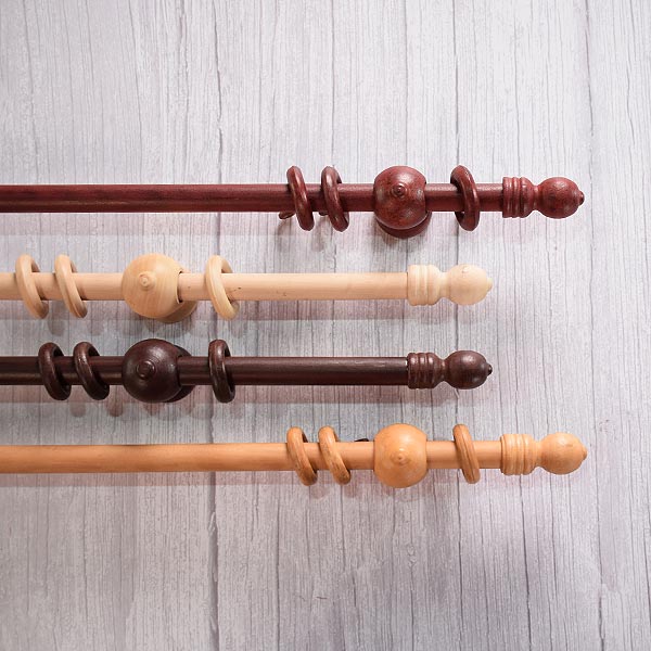 Barral De Madera Para Cortina Con Argollas En 14 Mm