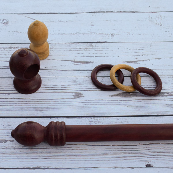 Barrales Para Cortinas De Madera En 22 Mm Con Argollas