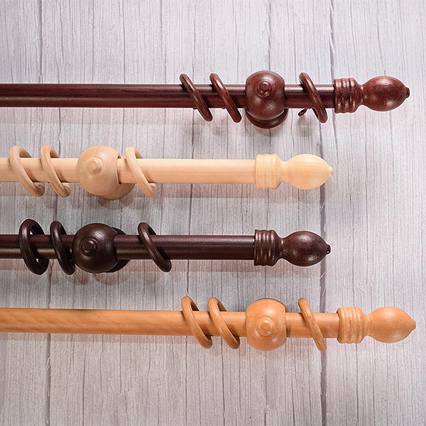 Barrales Para Cortinas De Madera En 22 Mm Con Argollas