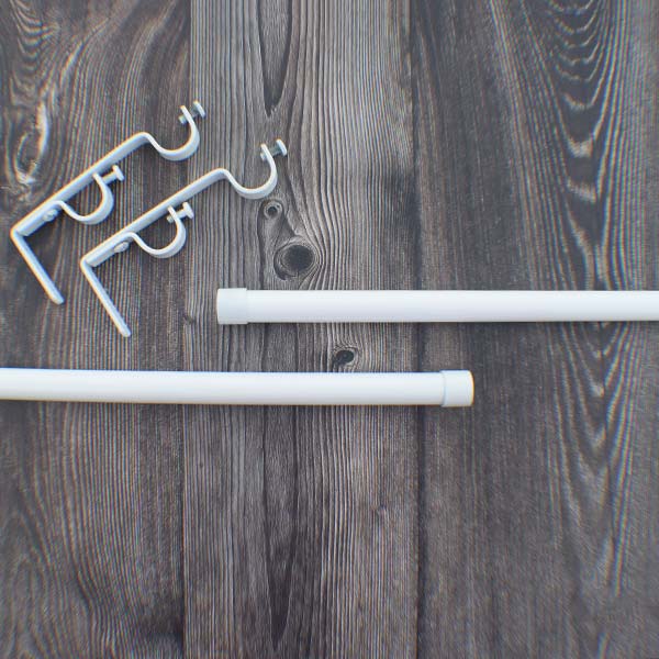 Barral Doble Para Cortina Con Terminal Liso