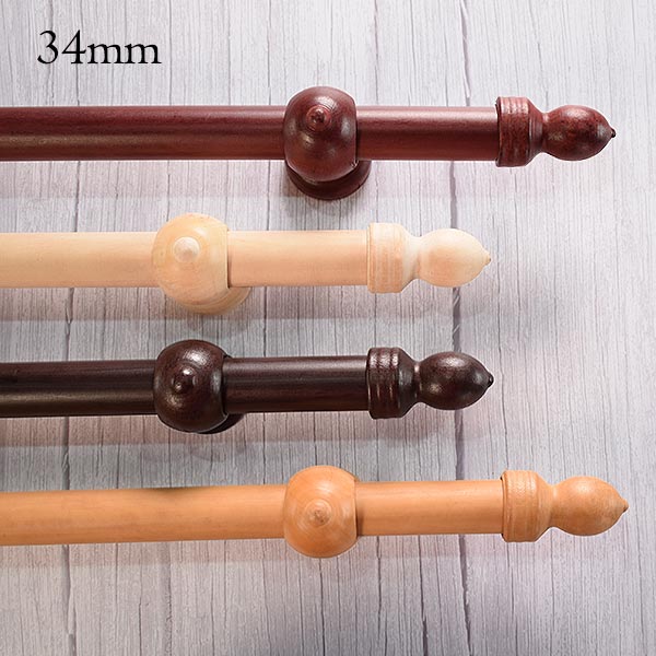 Barral De Madera Para Cortina 34 Mm