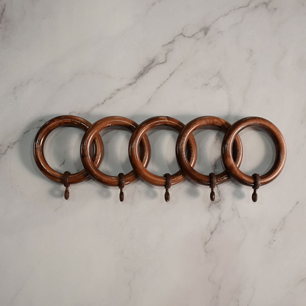 Argollas De Madera Para Cortinas En 34 Mm