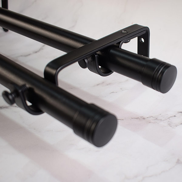 Barral Doble Para Cortina Con Terminal Cilindro